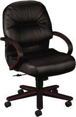 Hon - 41-3/4" High Mid Back Chair - 26" Wide x 28-3/4" Deep, Leather, Memory Foam Seat, Black - Exact Tooling