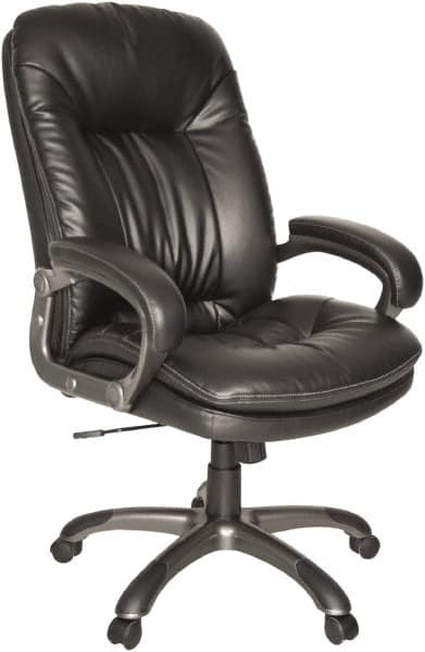 OIF - 45-1/4" High Executive Swivel/Tilt Chair - 25" Wide x 29-7/8" Deep, Soft Leather Seat, Black - Exact Tooling