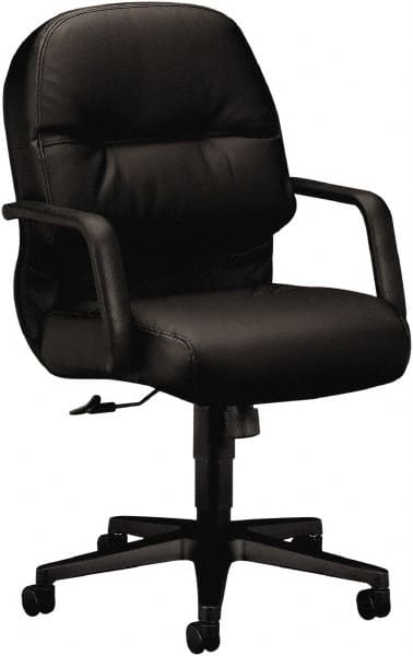 Hon - 41-3/4" High Managerial Mid Back Swivel/Tilt Chair - 26" Wide x 29-3/4" Deep, Leather, Memory Foam Seat, Black - Exact Tooling