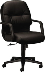Hon - 41-3/4" High Managerial Mid Back Swivel/Tilt Chair - 26" Wide x 29-3/4" Deep, Leather, Memory Foam Seat, Black - Exact Tooling