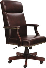 ALERA - 48-3/4" High High Back Chair - 26" Wide x 29" Deep, Vinyl Seat, Burgundy - Exact Tooling