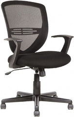 OIF - 39" High Mid Back Chair - 26-1/8" Wide x 26-3/8" Deep, Fabric Mesh Seat, Black - Exact Tooling