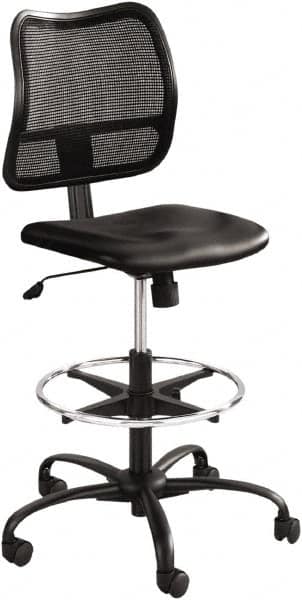 Safco - 49-1/2" High Extended Height Chair - 25" Wide x 25" Deep, Vinyl Seat, Black - Exact Tooling