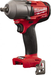 Milwaukee Tool - 1/2" Drive 18 Volt Pistol Grip Cordless Impact Wrench & Ratchet - 0 to 2,400 RPM, 0 to 3,000 BPM, 450 Ft/Lb Torque, Lithium-Ion Batteries Not Included - Exact Tooling