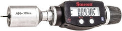 Starrett - 0.08" to 0.1", IP67, Carbide Face Electronic Inside Micrometer - 0.00005" Resolution, 0.00015" Accuracy, 3/8" Gage Depth - Exact Tooling