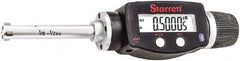 Starrett - 3/8" to 1/2", IP67, Carbide Face Electronic Inside Micrometer - 0.00005" Resolution, 0.00015" Accuracy, 2-1/4" Gage Depth - Exact Tooling