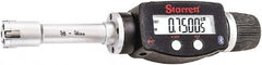 Starrett - 5/8" to 3/4", IP67, Carbide Face Electronic Inside Micrometer - 0.00005" Resolution, 0.00015" Accuracy, 2-3/8" Gage Depth - Exact Tooling