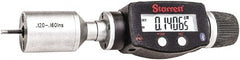 Starrett - 0.12" to 0.16", IP67, Carbide Face Electronic Inside Micrometer - 0.00005" Resolution, 0.00015" Accuracy, 15/32" Gage Depth - Exact Tooling