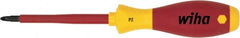 Wiha - #1 Point, 80mm Blade Length Posidrive Screwdriver - 191mm OAL - Exact Tooling