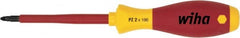 Wiha - #2 Point, 100mm Blade Length Posidrive Screwdriver - 218mm OAL - Exact Tooling