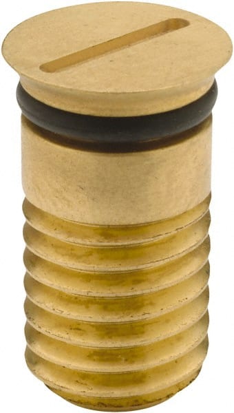 Jergens - 1 Piece M12x1.75 Vise Chip Plug - Brass, 23" Long, 14.5mm Wide - Exact Tooling