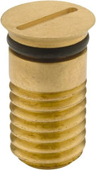 Jergens - 1 Piece M12x1.75 Vise Chip Plug - Brass, 23" Long, 14.5mm Wide - Exact Tooling