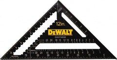 DeWALT - 12" Blade Length x 12" Base Length, Aluminum Rafter Square - 1/8" Graduation, 10.1" Base Width - Exact Tooling