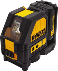 DeWALT - 2 Beam 165' Max Range Self Leveling Cross Line Laser - Red Beam, 1/8" at 30' Accuracy, 17-3/4" Long x 13" Wide x 6-1/8" High, Battery Included - Exact Tooling