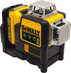 DeWALT - 3 Beam 165' Max Range Self Leveling Line Laser - Green Beam, 1/8" at 30' Accuracy, 17-3/4" Long x 13" Wide x 6-1/8" High, Battery Included - Exact Tooling