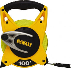 DeWALT - 100' x 3/4" Tape Measure - 1/8" Graduation, Inch Graduation Style - Exact Tooling