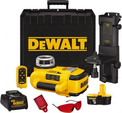 DeWALT - 1,500' Measuring Range, 1/8" at 100' Accuracy, Self-Leveling Rotary Laser - ±5° Self Leveling Range, 60, 250 & 600 RPM, 1 Beam, Lithium-Ion Battery Included - Exact Tooling