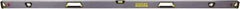 Stanley - 72" Long 3 Vial Box Beam Level - Aluminum, Black/Silver/Yellow, 1 Level & 2 Plumb Vials - Exact Tooling