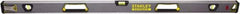 Stanley - 48" Long 3 Vial Box Beam Level - Aluminum, Black/Silver/Yellow, 1 Level & 2 Plumb Vials - Exact Tooling