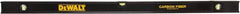 DeWALT - 48" Long 3 Vial Box Beam Level - Carbon Fiber, Black, 1 Level & 2 Plumb Vials - Exact Tooling