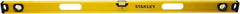 Stanley - Magnetic 48" Long 3 Vial I-Beam Level - Aluminum, Yellow, 1 Level & 2 Plumb Vials - Exact Tooling