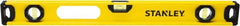 Stanley - 24" Long 3 Vial I-Beam Level - Aluminum, Yellow, 1 Level & 2 Plumb Vials - Exact Tooling