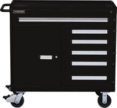 Proto - 6 Drawer Steel Tool Roller Cabinet - 45" Wide x 42-1/2" High x 21-3/8" Deep, Ball Bearing Drawer Slides, Black - Exact Tooling