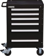 Proto - 6 Drawer Steel Tool Roller Cabinet - 30" Wide x 42-1/2" High x 21-3/8" Deep, Ball Bearing Drawer Slides, Black - Exact Tooling