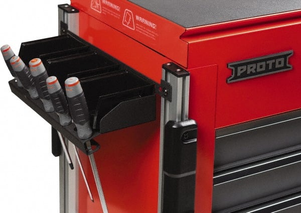 Proto - Tool Box Plastic Screwdriver Parts Bin Holder - 19-1/2" Wide x 11-1/2" Deep x 7" High, Black, For JUC3743-3SG, JUC1834-SG-LK, JUC1834-5SG-SC - Exact Tooling