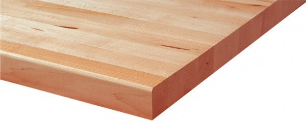 Proto - Tool Box Solid Maple with Laminated Edge Hardwood Worktop - 66-1/4" Wide x 27" Deep x 1-1/2" High, Brown, For 66" Wide Roller Cabinets - Exact Tooling