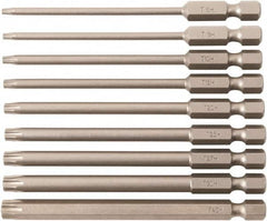Wiha - 9 Piece, Bit Set - 1/4" Hex Drive, Torx Point - Exact Tooling