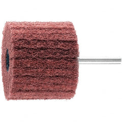 PFERD - 2-3/8" Diam x 2" Face Width, Aluminum Oxide Nonwoven Mounted Flap Wheel - 1/4" Shank Mount, 180 Grit, 10,000 Max RPM - Exact Tooling