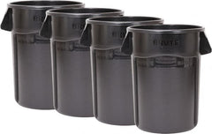 Rubbermaid - 55 Gal Gray Round Trash Can - Polyethylene, None Graphic, 33.2" High, Lid Not Included - Exact Tooling