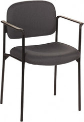 Basyx - Fabric Charcoal Stacking Chair - Black Frame, 23-1/4" Wide x 21" Deep x 32-3/4" High - Exact Tooling