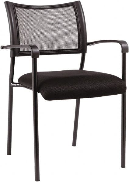 ALERA - Mesh Fabric Black Stacking Chair - Black Frame, 21-1/4" Wide x 23-5/8" Deep x 33-1/2" High - Exact Tooling