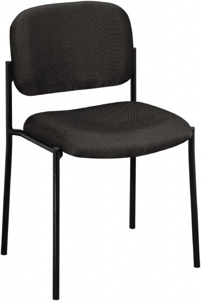 Basyx - Fabric Charcoal Stacking Chair - Black Frame, 21-1/4" Wide x 21" Deep x 32-3/4" High - Exact Tooling