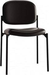 Basyx - Leather Black Stacking Chair - Black Frame, 21-1/4" Wide x 21" Deep x 32-3/4" High - Exact Tooling