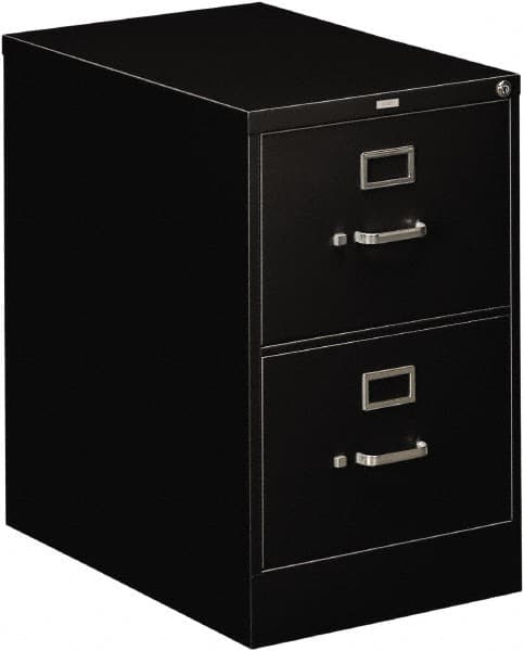 Hon - 18-1/4" Wide x 29" High x 26-1/2" Deep, 2 Drawer Vertical File - Steel, Black - Exact Tooling