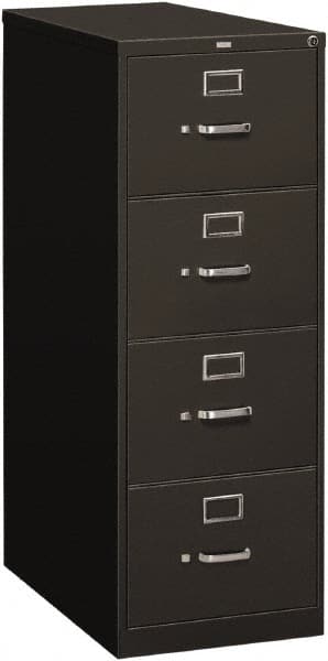 Hon - 18-1/4" Wide x 52" High x 26-1/2" Deep, 4 Drawer Vertical File - Steel, Charcoal - Exact Tooling