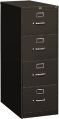 Hon - 18-1/4" Wide x 52" High x 26-1/2" Deep, 4 Drawer Vertical File - Steel, Charcoal - Exact Tooling