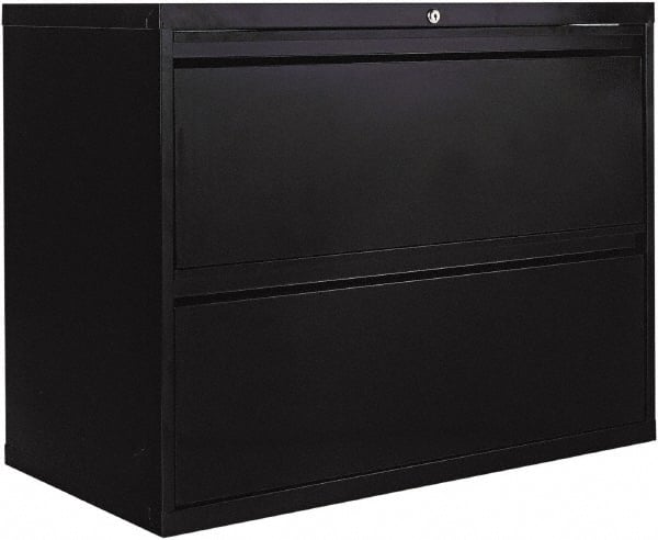 ALERA - 36" Wide x 28.38" High x 19-1/4" Deep, 2 Drawer Lateral File - Steel, Black - Exact Tooling