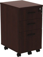 ALERA - 15.88" Wide x 28.38" High x 20-1/2" Deep, 3 Drawer Pedestal - Woodgrain Laminate, Mahogany - Exact Tooling