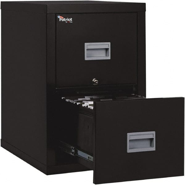FireKing - 17-3/4" Wide x 27-3/4" High x 25" Deep, 2 Drawer Pedestal - Steel, Black - Exact Tooling