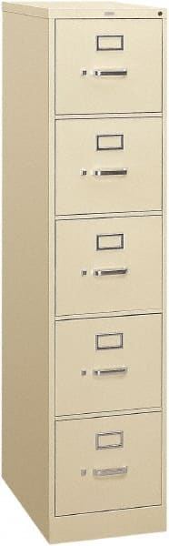 Hon - 15" Wide x 60" High x 26-1/2" Deep, 5 Drawer Vertical File - Steel, Putty - Exact Tooling