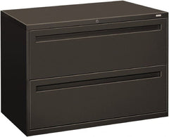 Hon - 42" Wide x 28.38" High x 19-1/4" Deep, 2 Drawer Lateral File - Steel, Charcoal - Exact Tooling