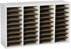 Safco - 39-1/4" Wide x 24" High x 11-3/4" Deep Laminated Compressed Wood Document Organizer - 36 Compartments, Gray, 9" Wide x 2-1/4" High x 11-1/2" Deep Compartment - Exact Tooling
