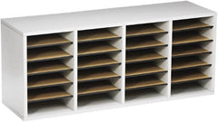 Safco - 39-1/4" Wide x 16-1/4" High x 11-3/4" Deep Laminated Compressed Wood Document Organizer - 24 Compartments, Gray, 9" Wide x 2-1/4" High x 11-1/2" Deep Compartment - Exact Tooling