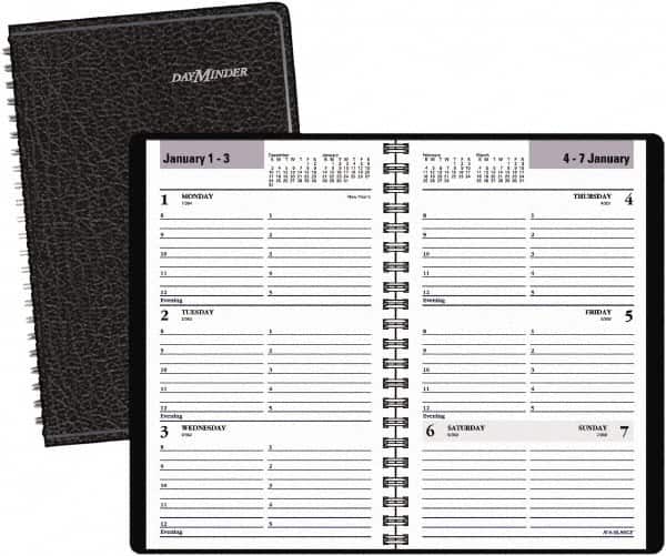 DayMinder - 26 Sheet, 4-7/8 x 8", Weekly Planner - Black - Exact Tooling
