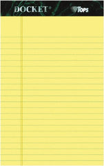 TOPS - 50 Sheet, 5 x 8", Narrow Perforated Style Ruled Pads - Canary - Exact Tooling
