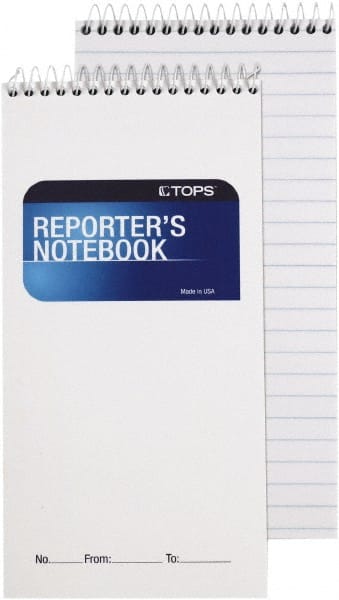 TOPS - 70 Sheet, 4 x 8", Legal/Wide (Style) Reporter\x92s Notebook - White - Exact Tooling